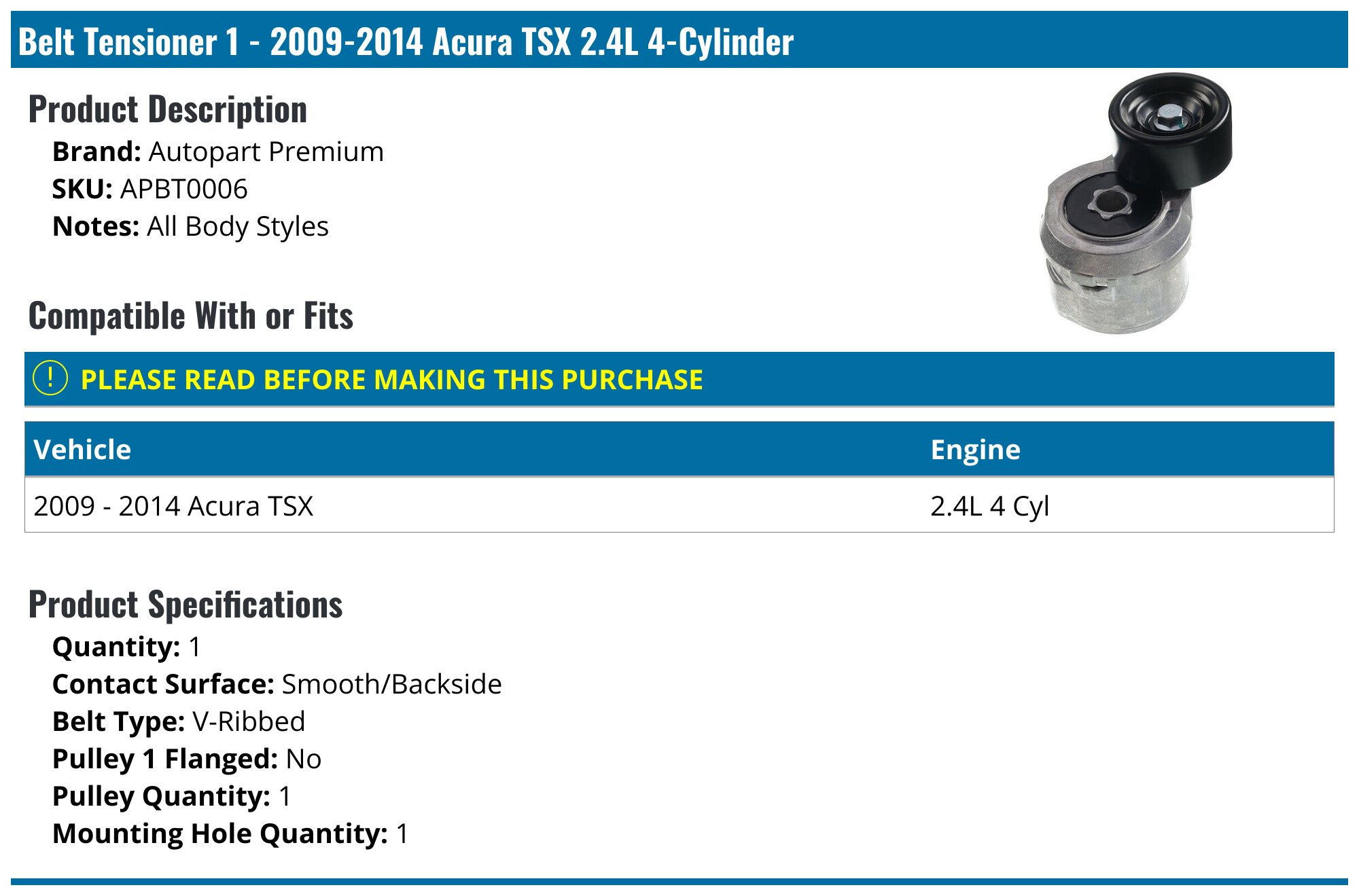 Gates Serpentine Belt For 2009-2014 Acura TSX L4-2.4L – K070677, Direct Replacement