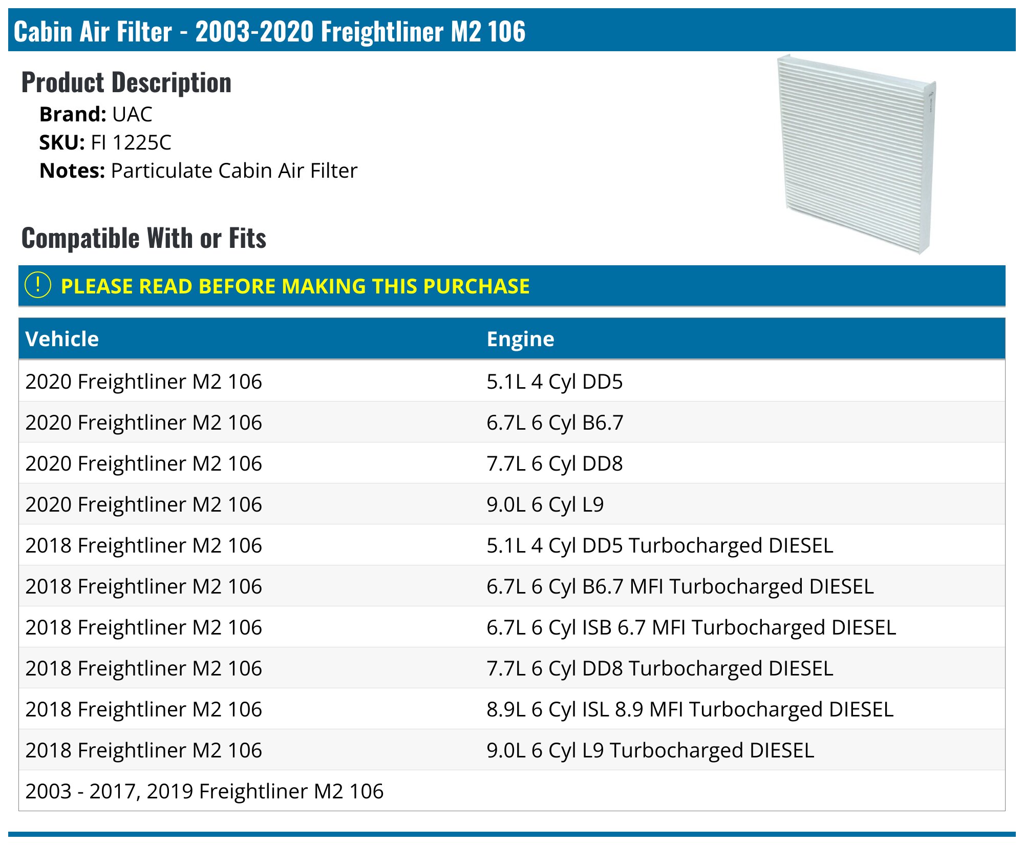 Denso Cabin Air Filter For 2007-2018 Toyota Tundra - SX-8536 Replacement Filter Fits All V6 V8 Engines-1079068