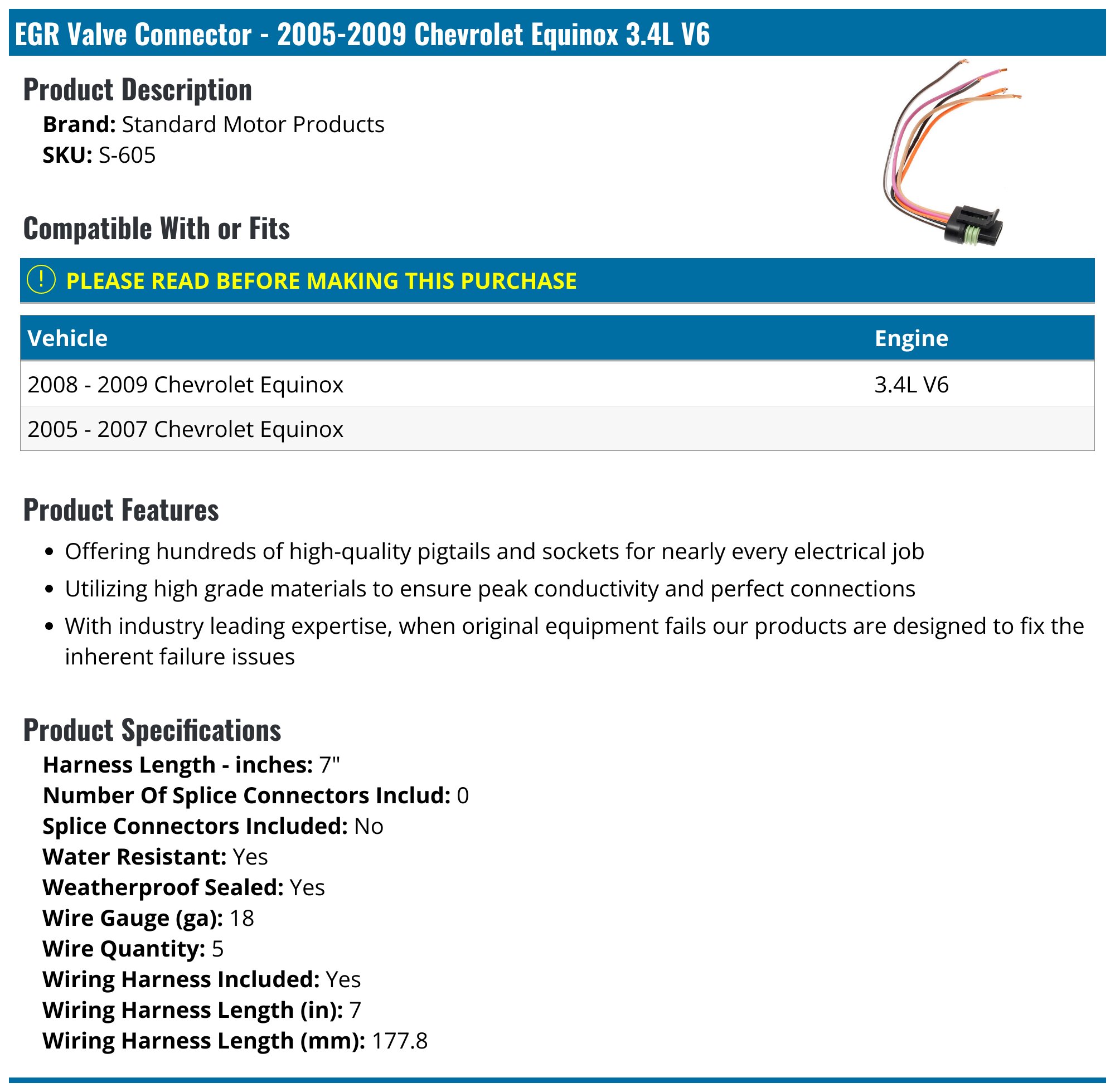 EGR Valve Connector - 2005-2009 Chevrolet Equinox 3.4L V6 - Standard Motor  Products 18225-06160984, image size:2000x1959