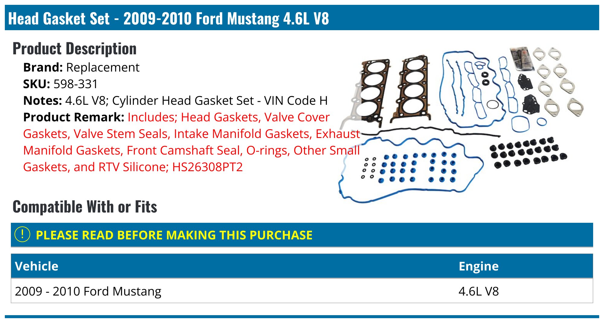 FEL-PRO 72754 Timing Cover Gasket