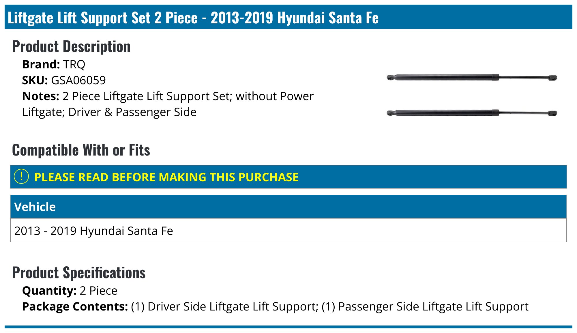 REAR Quarter Window GLASS Left DRIVER ⭐OEM⭐ Hyundai Santa Fe 2019-2020