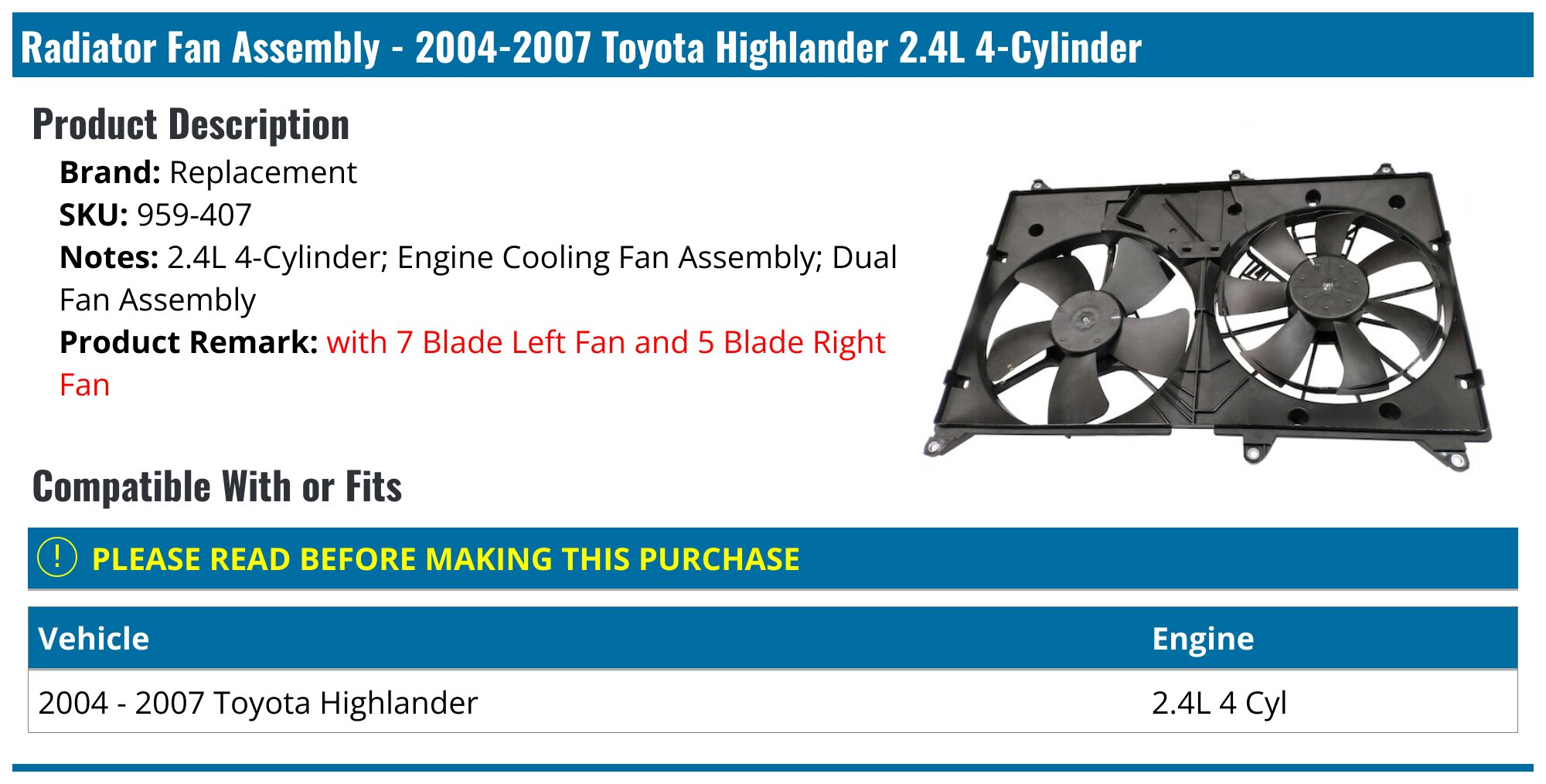 Dorman OE Solutions Cooling Fan Assembly - 620-550