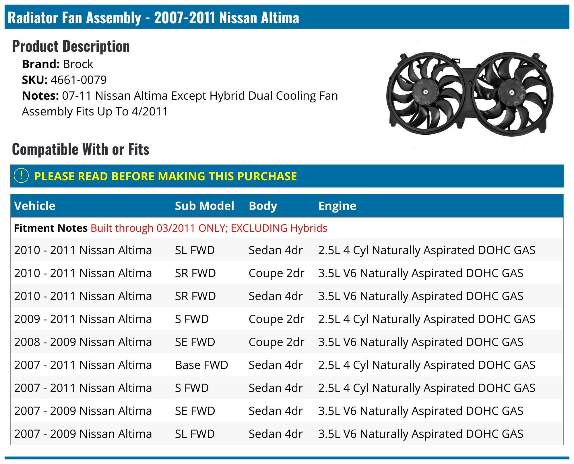 Klimoto Raditor | Fits 2007-2011 Nissan Altima