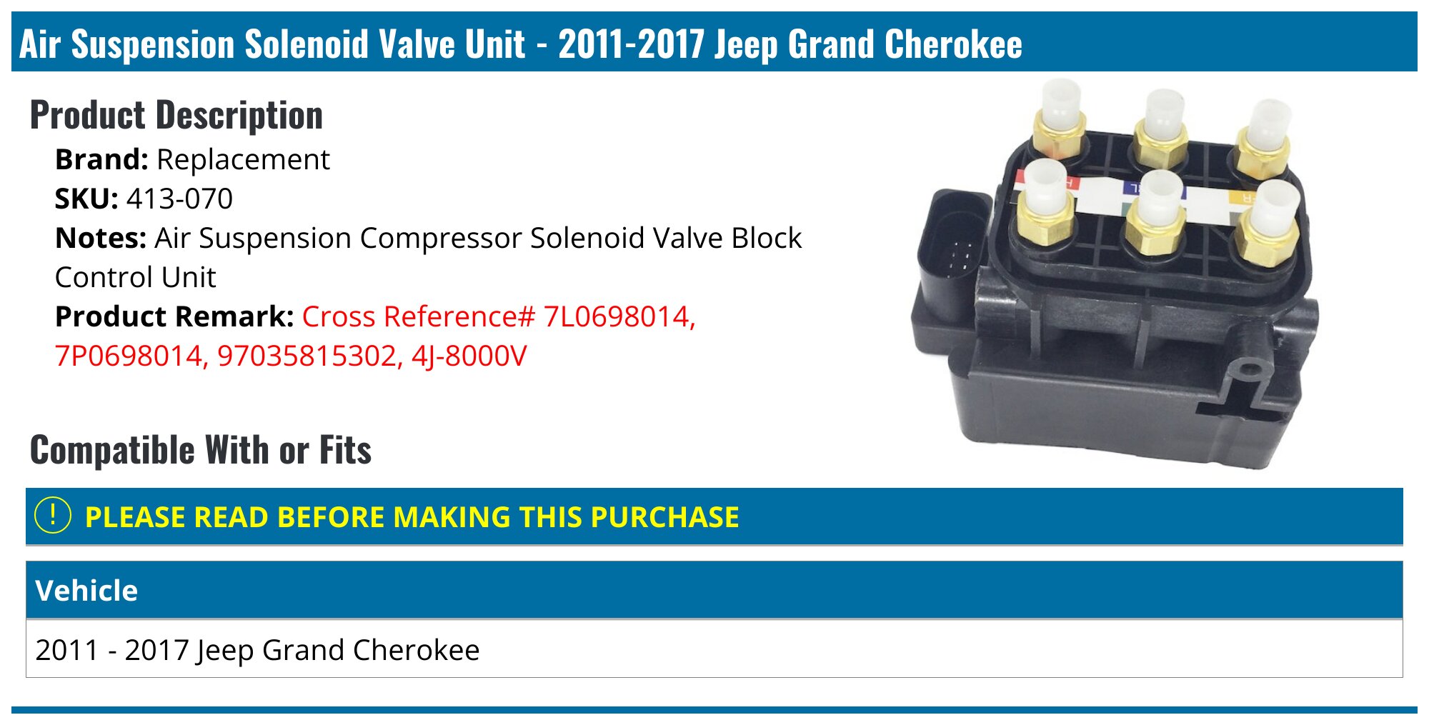 Air Valve Block For Porsche Cayenne Panamera Macan 68087233AA 95835890300 Air Suspension - View #4