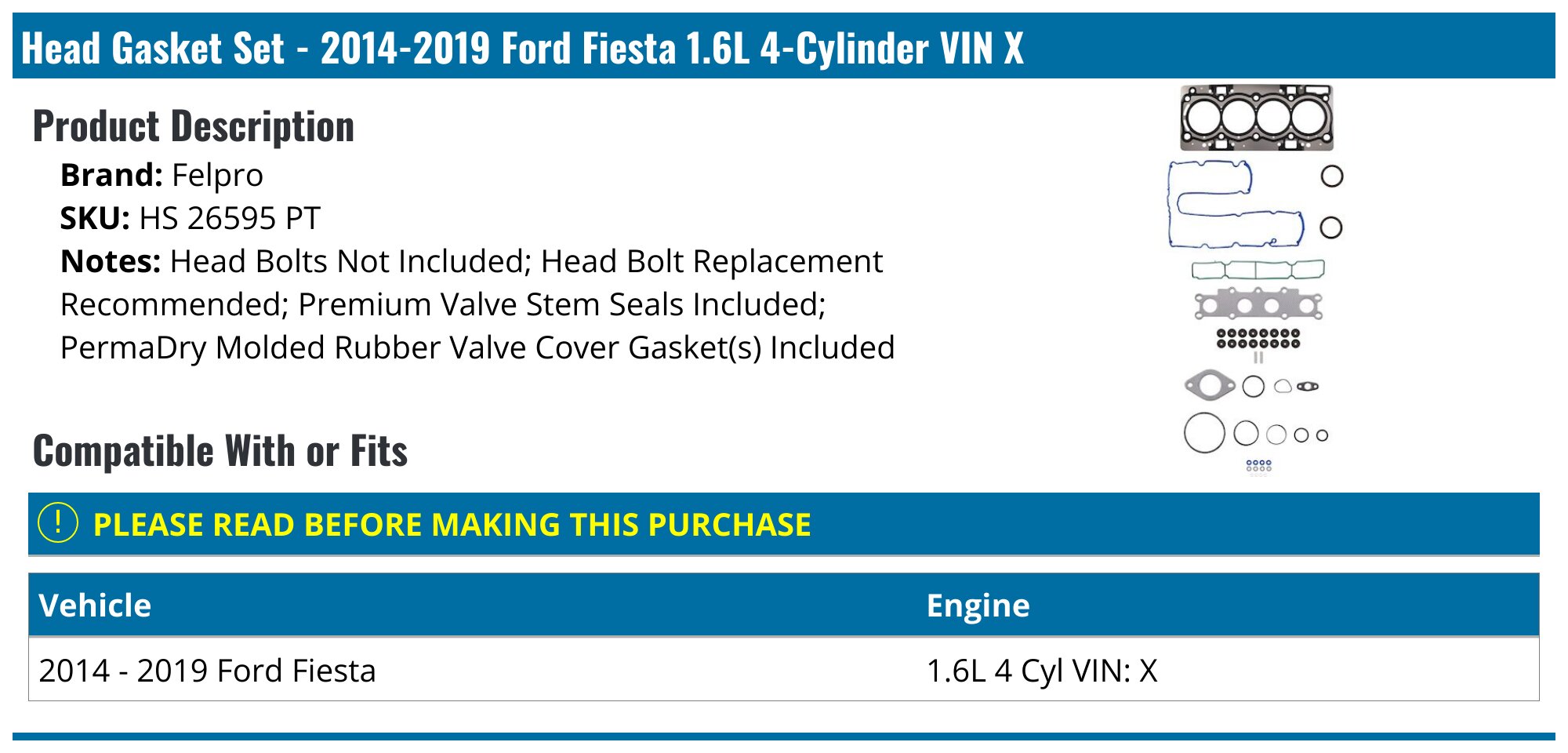 Victor Reinz Head Gasket Bolt Set For Ford Escort Fiesta 1.6 RS Turbo CVH Engine