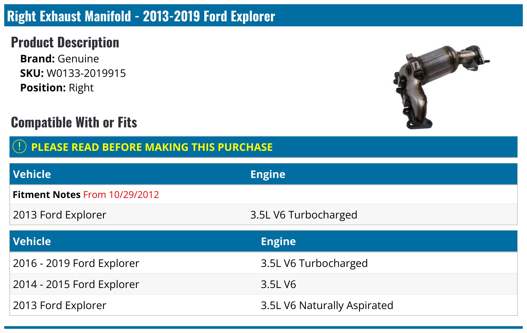 Citomerx Open Exhaust Manifold For 2014-2015 Explorer Speed 50 2T - Unthrottled