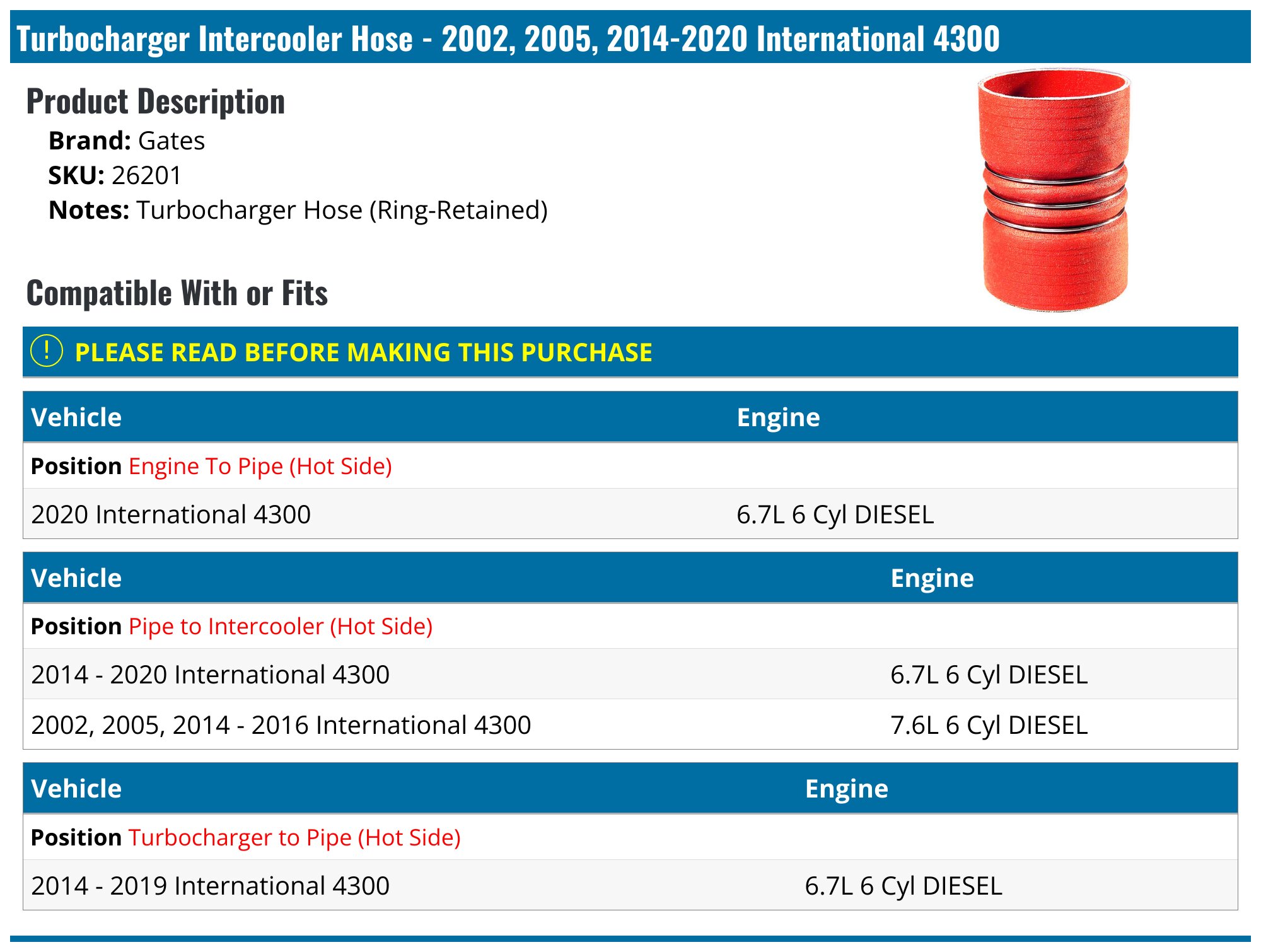 【UDO⭐︎】 1953 Dodge B-4 Truck 3.6L 3.8L L6 Gates Green Stripe Vulco-Flex