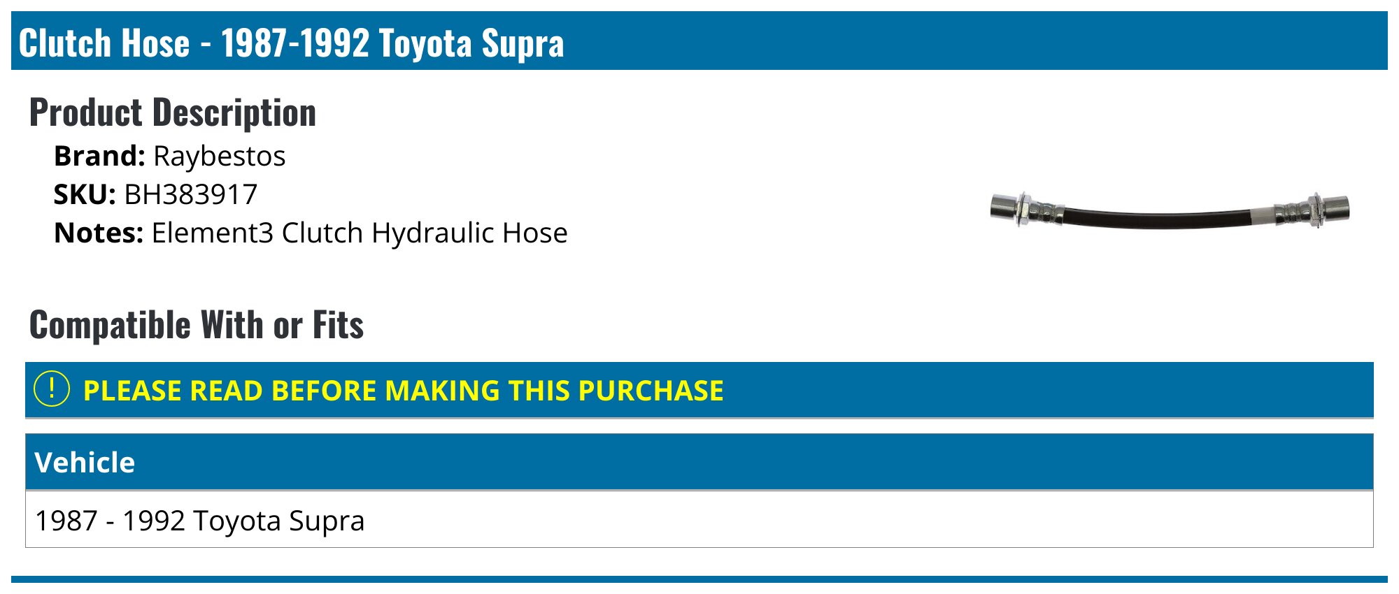 Find Dorman H380389 Hydraulic Brake Hose In United States, United