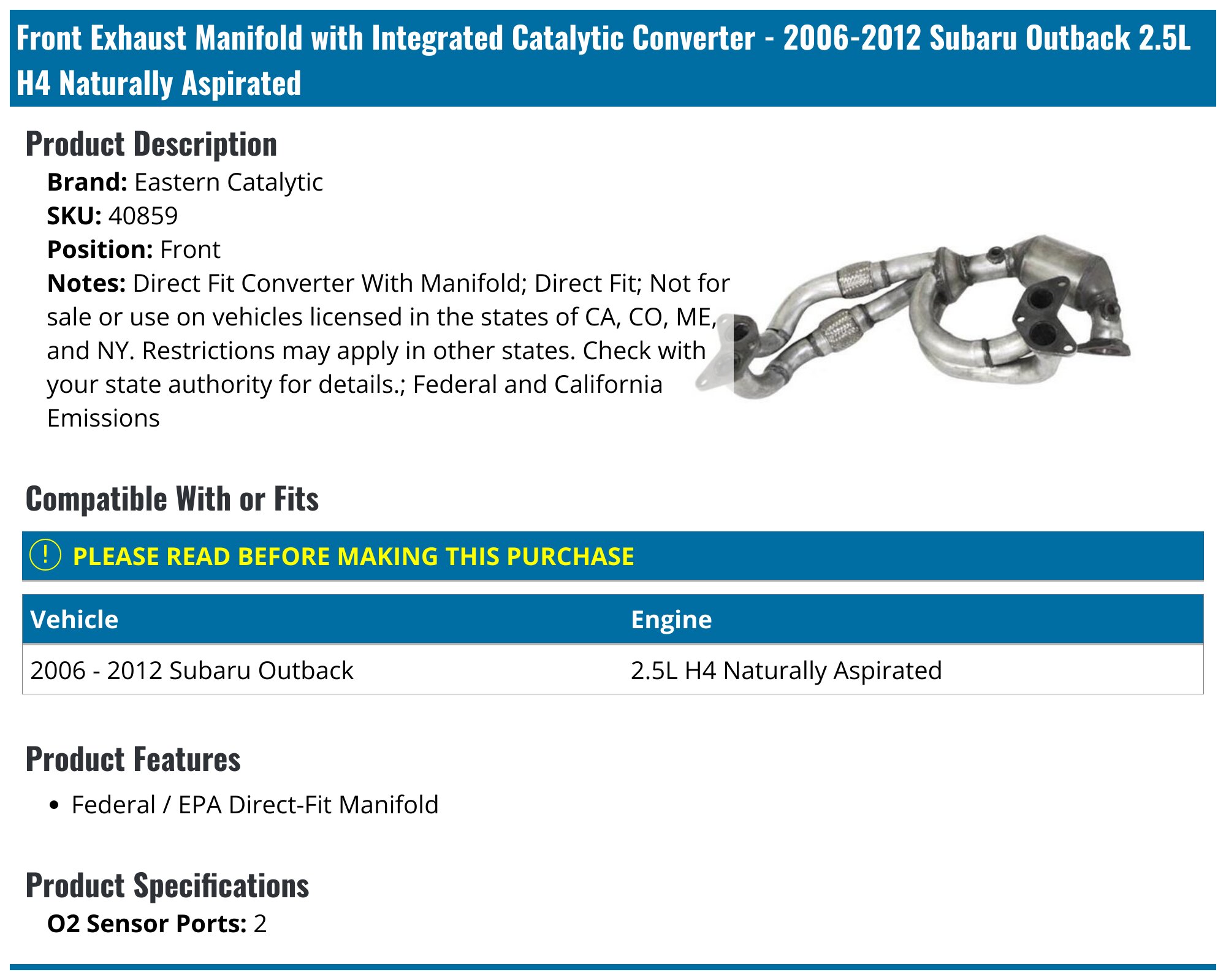 2008 Subaru Impreza Catalytic Converters - Durable & Efficient