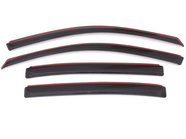 thumbnail image 2 of 4pc Window Visor Rain Guards - Fits 2003-2007 Honda Accord Sedan - Smoke Acrylic, External Tape-On - White RS Logo 2 of 6