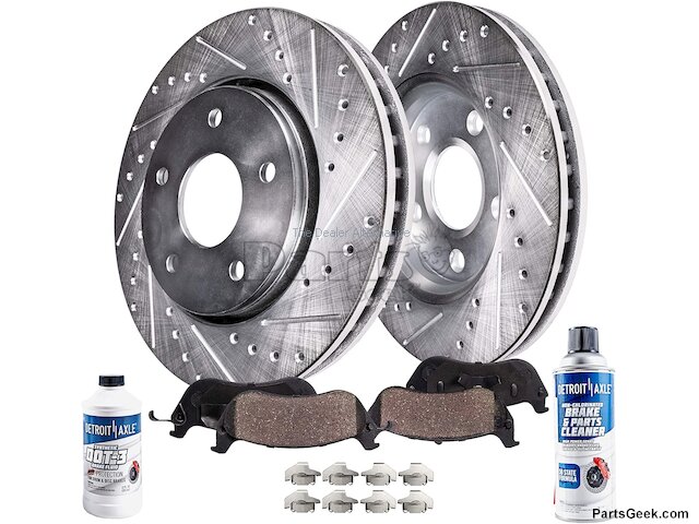 Brakesonline 330mm Front Drilled & Slotted Brake Rotors & Ceramic Pads For Chrysler Pacifica 2017-2021