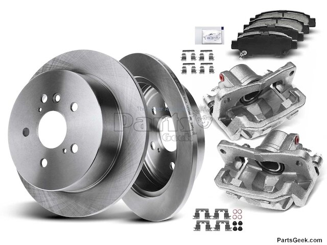 For 2004-2010 Toyota Sienna Brake Pad Rotor and Caliper Set Rear