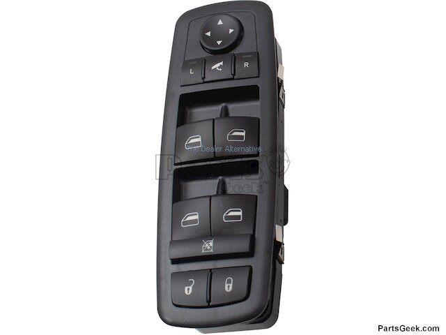 Front Passenger Side Power Window Switch For 2011-2016 Chrysler Town & Country – 6-Pin, 3-Button, Black (Direct Replacement)