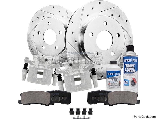 thumbnail interactive-video image 1 of AM Autoparts Front Slotted & Drilled Brake Rotor Set For 2015-2017 Chrysler 200 & 2014-2023 Jeep Cherokee – G-Coated 1 of 2