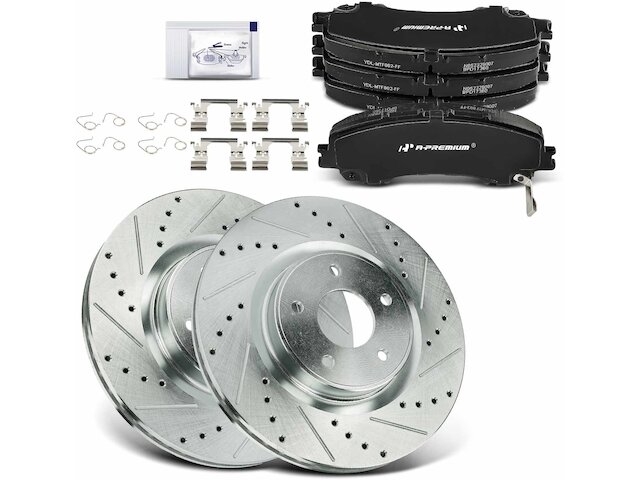 Max Advanced Brakes Front & Rear Brake Kit – Rotors & Ceramic Pads For Infiniti Q50 Q60 (2014-2023)