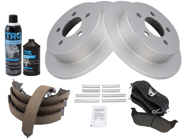 thumbnail image 2 of Detroit Axle Rear Brake Kit – Drilled & Slotted Rotors + Ceramic Pads For 2003-2006 Jeep Liberty & Wrangler TJ 2 of 4