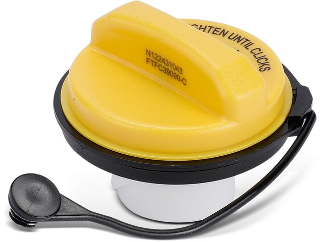 OEM Fuel Gas Tank Filler Cap With Tether For Ford F-250 F-350 Super Duty 09-19 – Plastic Black/White/Orange