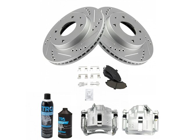 Rear Drilled Slot Brake Rotor Ceramic Pad Kit For Hyundai Elantra Kia
