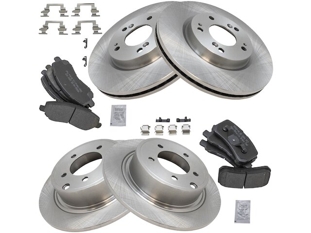 Front + Rear Disc Brake Rotors Brake Pads for Mitsubishi Outlander ZG ZH ZJ - Protex