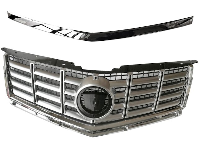 thumbnail interactive-video image 1 of Front Upper Grille For Cadillac SRX 2013-2016 - Chrome Black Mesh Bumper Grill Replacement 1 of 4