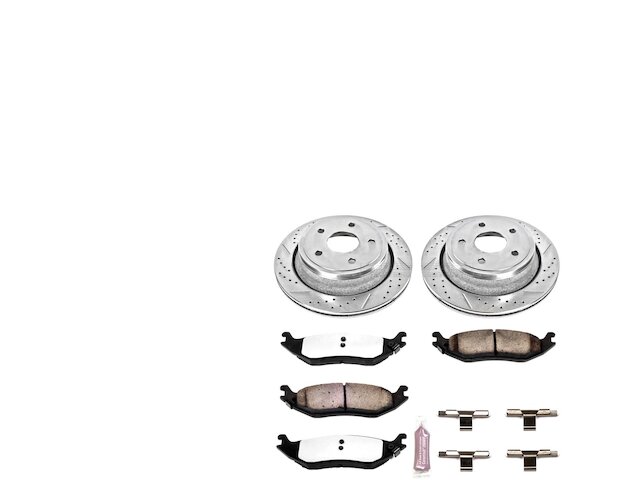 Power Stop K2172-36 Kit Freno Posteriore Z36 | Dischi Forati E Pastiglie Ceramiche Per Camper E Traino | Per Ram/Durango/Aspen