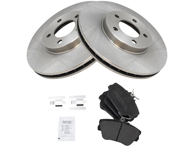 Front Brake Rotors, Pads & Wheel Hub Bearing Kit For 2005-2007 Ford Focus – 6pc