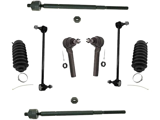 6PC Front Suspension Kit For 2008-2014 Dodge Grand Caravan – Inner & Outer Tie Rods, Sway Bar Links (Greasable)
