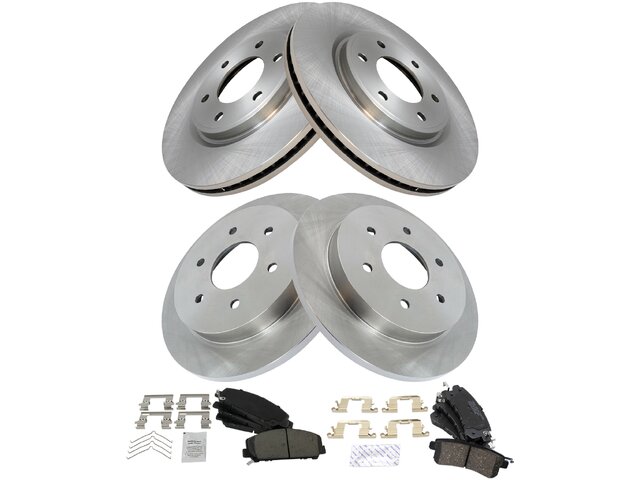 AM Autoparts Front & Rear Brake Rotor Kit With Premium Posi Ceramic Pads For Nissan Frontier/Xterra (2005-2017)