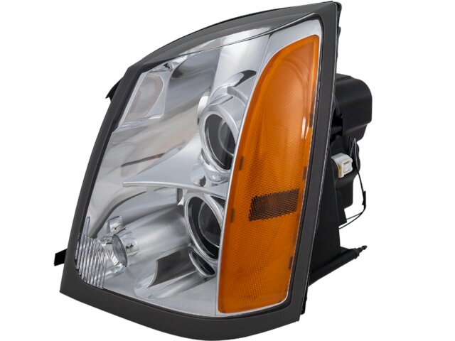 Auto-Lightingo Headlight Assemblies For Cadillac STS (2005-2011) – Pair, Chrome Housing, Halogen