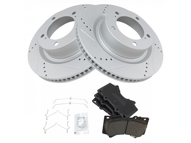 Front Drilled Rotors + Brake Pads For Buick Enclave Chevy Traverse GMC Acadia