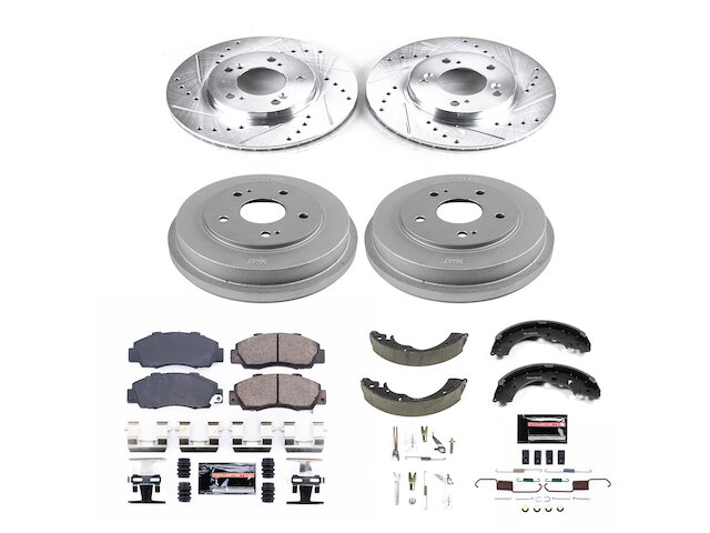 APF Front Drilled & Slotted Brake Rotors + Ceramic Pads For Honda CR-V 1997-2001