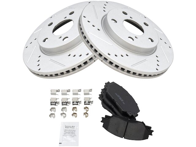 EXPPOWER Ceramic Brake Pad Set Front + Rear For Toyota RAV4 2006-2018 - 8 Pads - Low Dust Quiet Operation - Lifetime Warranty