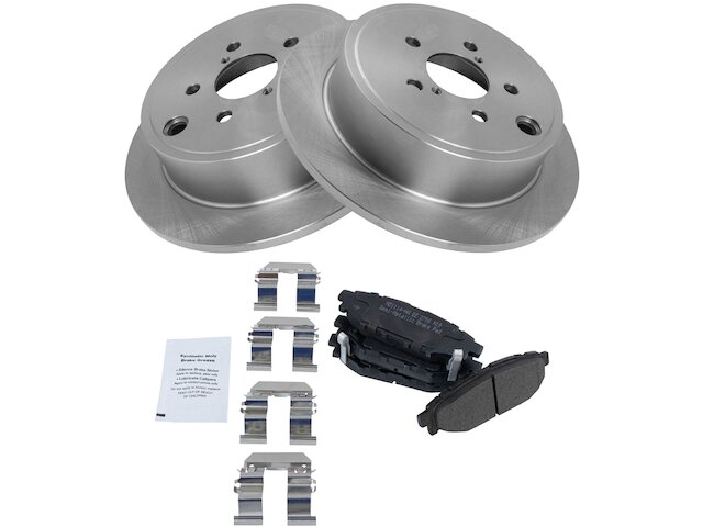 Detroit Axle Brake Kit – Front 293mm & Rear 286mm Drilled/Slotted Rotors + Ceramic Pads For 2008 Subaru Impreza WRX, 5-Lug, 10-Year Warranty