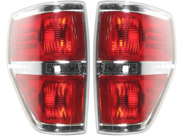 thumbnail image 2 of For 2009-2014 Ford F-150, Driver Side Tail Light Lamp – Labwork, Clear & Red Lens, Chrome Housing, Direct Bolt-On 2 of 6