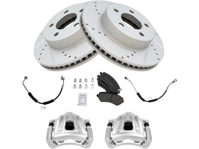 thumbnail image 2 of Front Drilled & Slotted Brake Rotors For Jeep Liberty 2002-2007 – Detroit Axle 2 of 3
