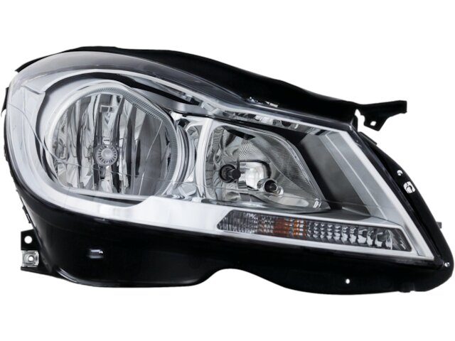 Headlight for Mercedes C-Class 2008-2011 Halogen Right Passenger Side Chrome Housing Production From 09