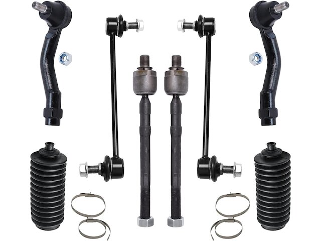 8Pc Front Stabilizer Sway Bar End Links + Inner Outer Tie Rod Ends