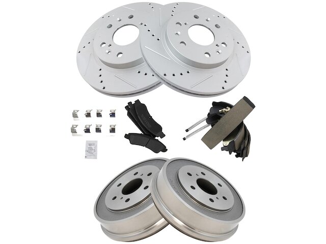 Front Drilled & Slotted Brake Rotors And Ceramic Pads Kit For Chevy Silverado 1500 2007-2019