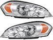 Pair Chrome Headlight Assemblies For 2006-2013 Chevy Impala - Left & Right, Halogen, DOT
